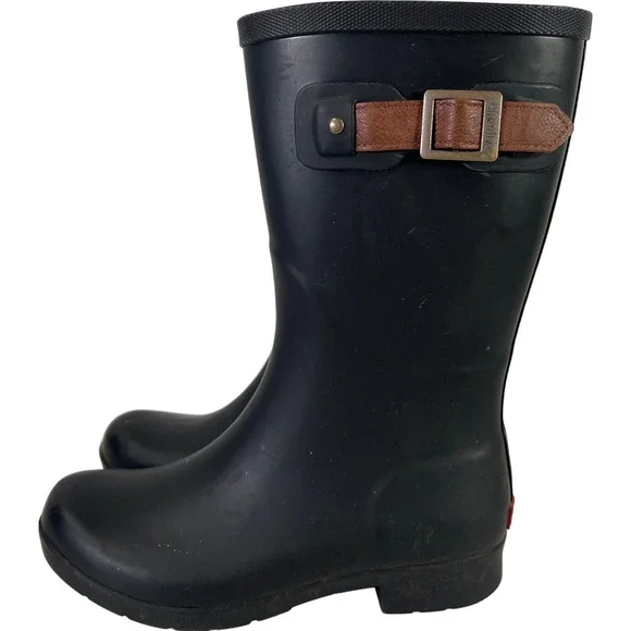 Chooka Women’s Black Fremont 3Q Mid Rubber Rain Boots - 6 - Picture 5 of 8